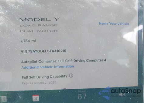 2026 Tesla Model Y Long Range Dual Motor All-Wheel Drive/Long Range Launch Series из США, поврежденный, VIN 7SAYGDEE6TA410219